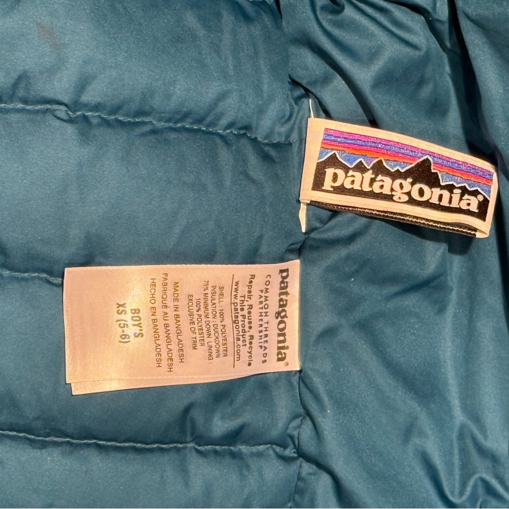 Kids Patagonia Blue Puffer Jacket - Picture 3 of 7